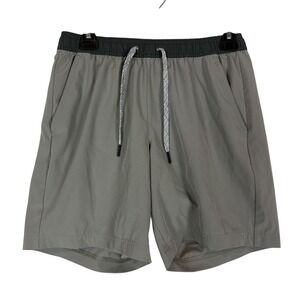 FLX Shorts Mens Small Gray 6 Inseam Lined Running Training Stretch Athletic